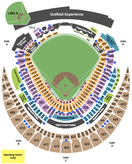 Kauffman Stadium Kansas City Seating Chart